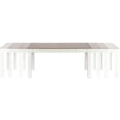 Tavolo 130/170x80cm da pranzo allungabile moderno bianco acciaio Gubbio