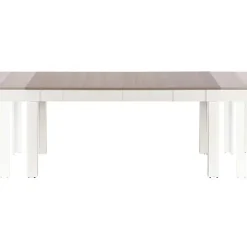 Tavolo 130/170x80cm da pranzo allungabile moderno bianco acciaio Gubbio