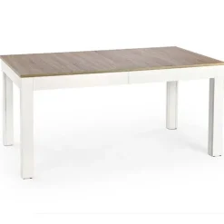Tavolo 130/170x80cm da pranzo allungabile moderno bianco acciaio Gubbio