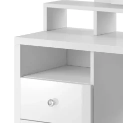 Toeletta da trucco con cassetti 120x40cm con specchio e led bianco Eloisa
