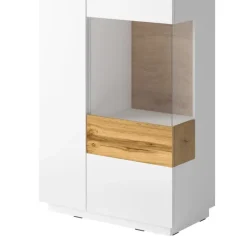 Vetrina bassa 80x139h cm 2 ante destra bianco lucido rovere Bahama