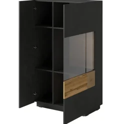 Vetrina bassa 80x139h cm 2 ante destra antracite rovere Bahama