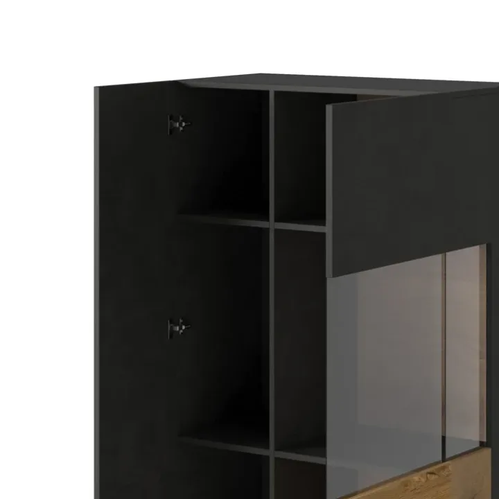 Vetrina bassa 80x139h cm 2 ante destra antracite rovere Bahama