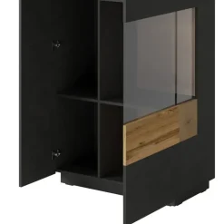 Vetrina bassa 80x139h cm 2 ante destra antracite rovere Bahama