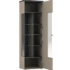 Vetrina moderna 55x180h cm 1 anta beige grigio Matt