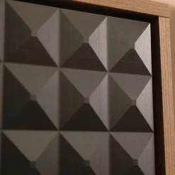 Vetrina moderna 103x122h cm 4 ante serigrafato rovere nero Duplo