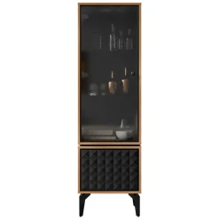 Vetrina moderna 54x182h cm 2 ante serigrafato rovere nero Duplo