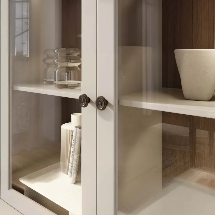 Vetrina soggiorno 126x200h cm 2 ante beige Texel