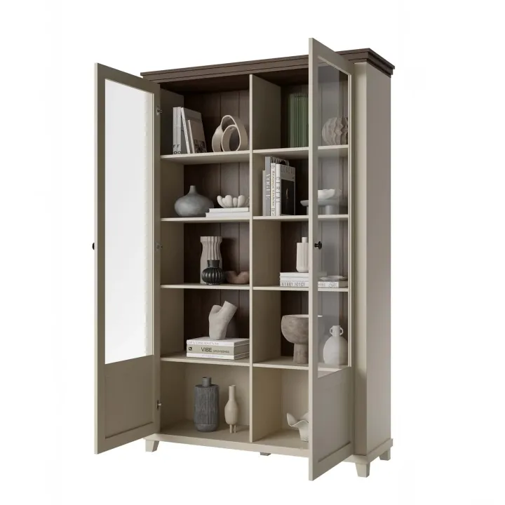 Vetrina soggiorno 126x200h cm 2 ante beige Texel