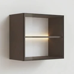 Vetrina sospesa 55x50h cm 1 anta vetro bronzato ossido nero Sunset