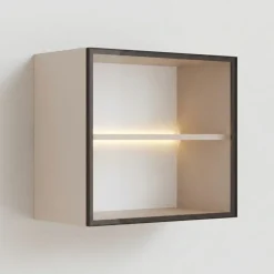 Vetrina sospesa 55x50h cm 1 anta vetro bronzato beige cashmere Sunset