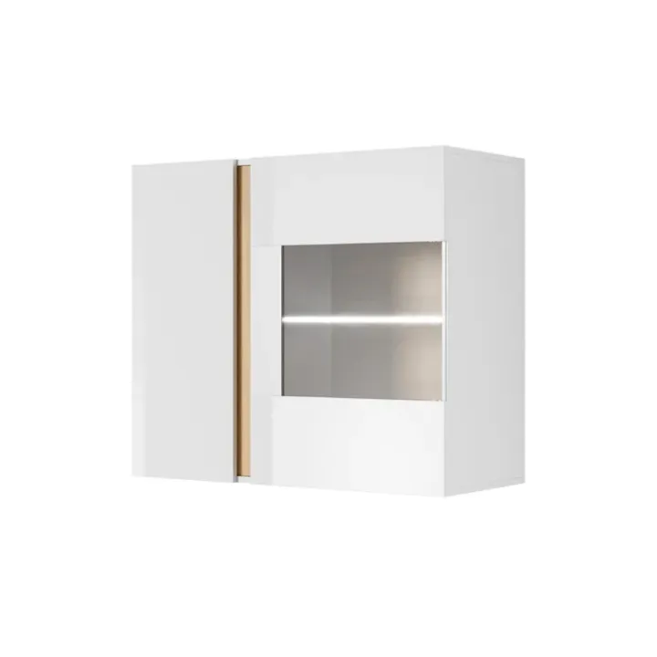 Vetrina sospesa 97x83h cm 2 ante soggiorno bianco Noa Gihome®