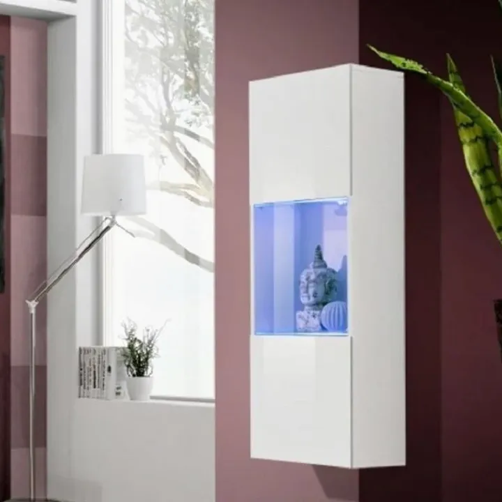 Vetrina sospesa 40x126h cm bianco opaco e lucido Charme Gihome®
