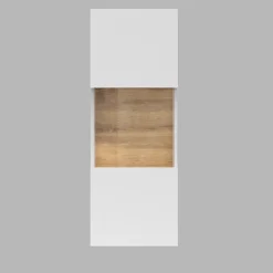 Vetrina sospesa 36x95h cm da parete bianco rovere Fusion