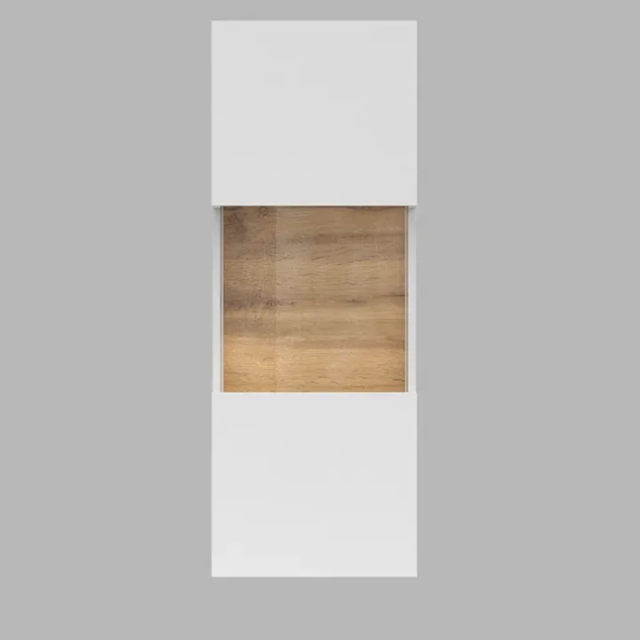 Vetrina sospesa 36x95h cm da parete bianco rovere Fusion