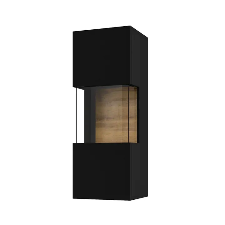 Vetrina sospesa 36x95h cm da parete nero rovere Fusion