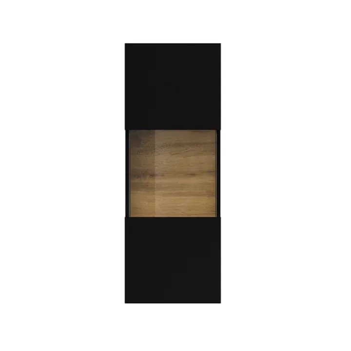 Vetrina sospesa 36x95h cm da parete nero rovere Fusion