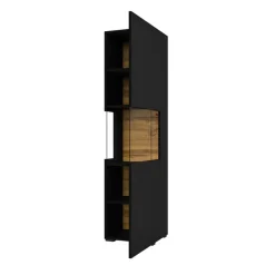 Vetrina sospesa 36x140h cm da parete nero rovere Fusion