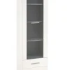 Vetrina 60x200h cm 1 anta 2 cassetti bianco opaco e lucido Viki