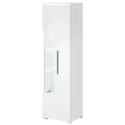 Vetrina 45x160h cm 1 anta destra moderna bianco lucido Frisk