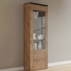 Vetrina 65x206h cm 1 anta moderna quercia rovere grigio Paloma 2