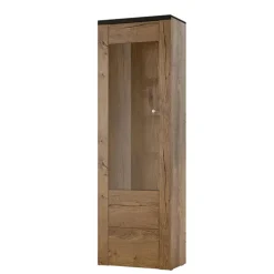 Vetrina 65x206h cm 1 anta moderna quercia rovere grigio Paloma 2