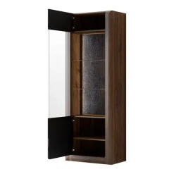 Vetrina 73x200h cm 1 anta 5 ripiani noce nero lucido Jumbo