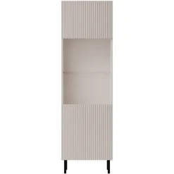Vetrina 56X185h cm 1 anta 2 vani con frontali cannettati beige Ziggy