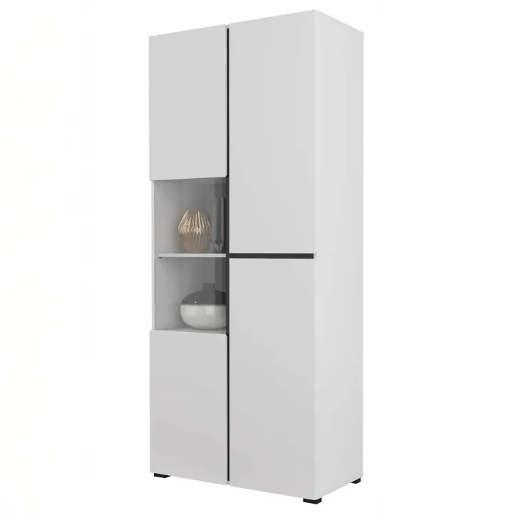 Vetrina 80x184h cm 4 ante bianco opaco Lolla