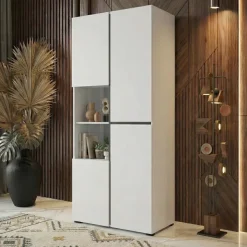 Vetrina 80x184h cm 4 ante bianco opaco Lolla