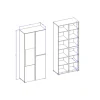 Vetrina 80x184h cm 4 ante bianco rovere Lolla