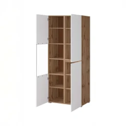 Vetrina 80x184h cm 4 ante bianco rovere Lolla