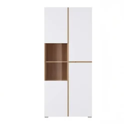 Vetrina 80x184h cm 4 ante bianco rovere Lolla