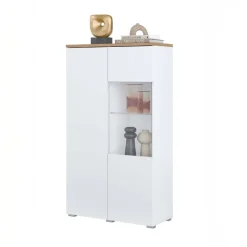Vetrina 80x140h cm 2 ante bianco rovere Ischia