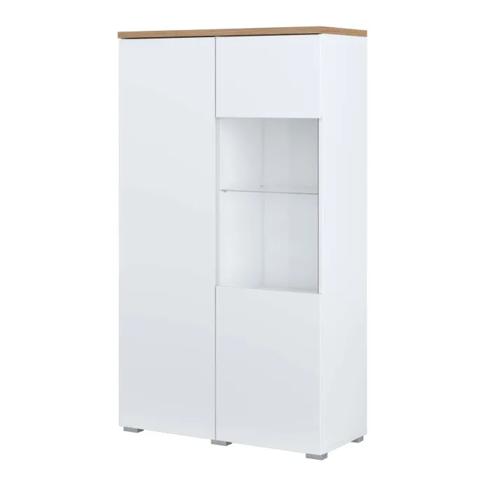 Vetrina 80x140h cm 2 ante bianco rovere Ischia