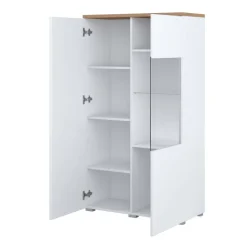 Vetrina 80x140h cm 2 ante bianco rovere Ischia