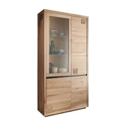 Vetrina 103x205h cm 4 ante legno massello rovere Tarselia