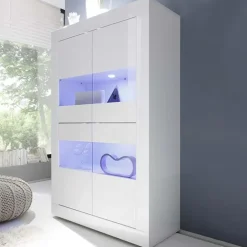 Vetrina 102x162h cm 4 ante moderna bianco lucido Eternity