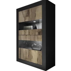 Vetrina 102x162h cm 4 ante moderna nero pero Eternity