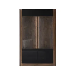 Vetrina 129x200h cm 2 ante noce nero lucido Jumbo