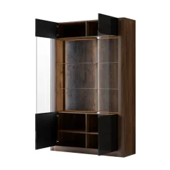 Vetrina 129x200h cm 2 ante noce nero lucido Jumbo