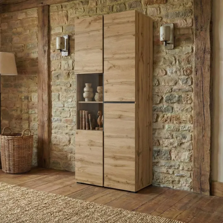 Vetrina 80x184h cm 4 ante rovere Lolla