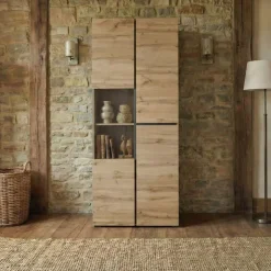 Vetrina 80x184h cm 4 ante rovere Lolla