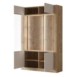 Vetrina 129x200h cm 2 ante rovere tortora lucido Jumbo