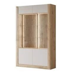 Vetrina 129x200h cm 2 ante rovere tortora lucido Jumbo