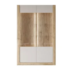 Vetrina 129x200h cm 2 ante rovere tortora lucido Jumbo