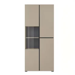 Vetrina 80x184h cm 4 ante tortora Lolla