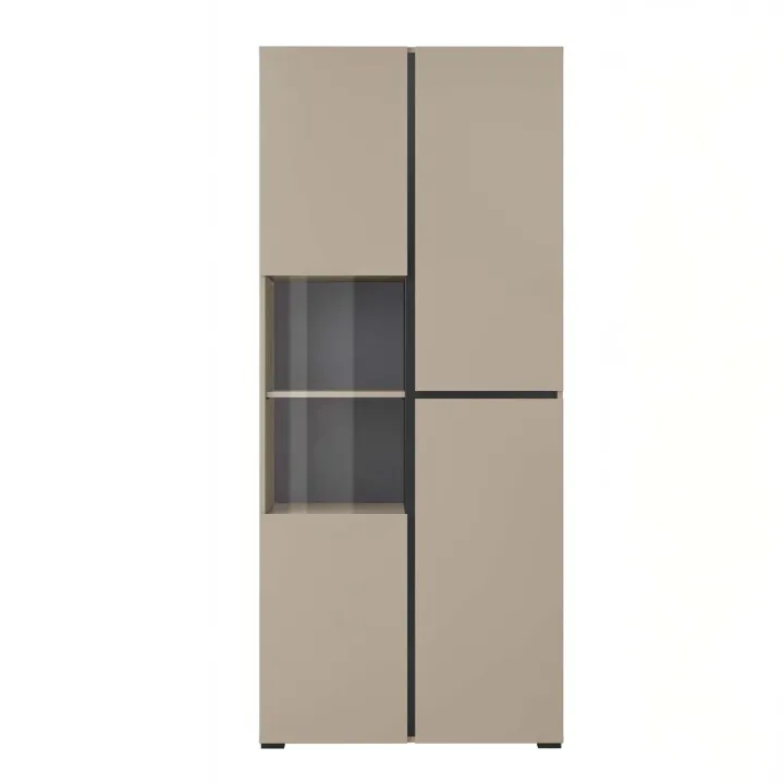 Vetrina 80x184h cm 4 ante tortora Lolla