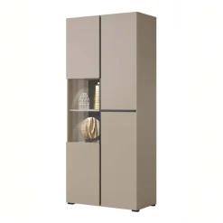 Vetrina 80x184h cm 4 ante tortora Lolla