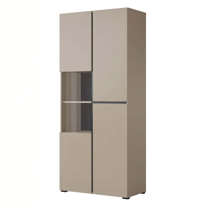 Vetrina 80x184h cm 4 ante tortora Lolla